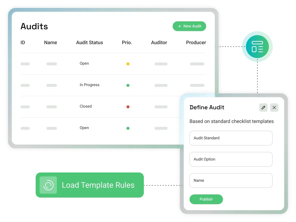 osapiens HUB audit planning and checklist configuration interface