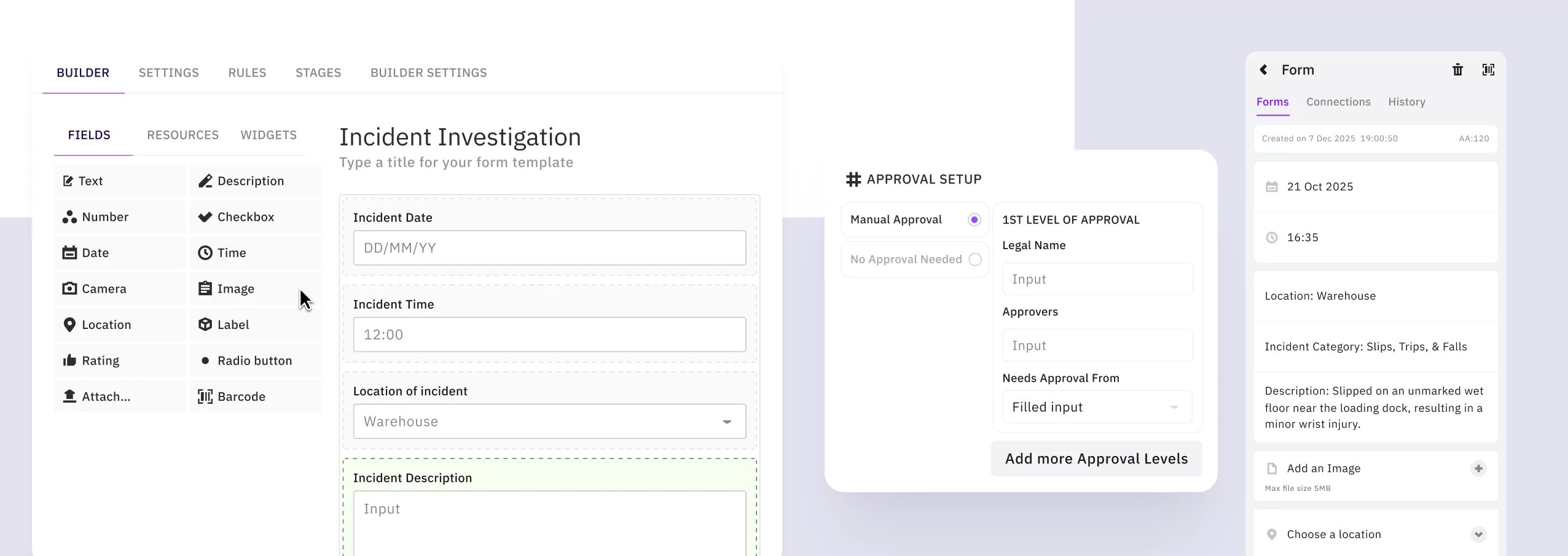 No-code form and approval configuration